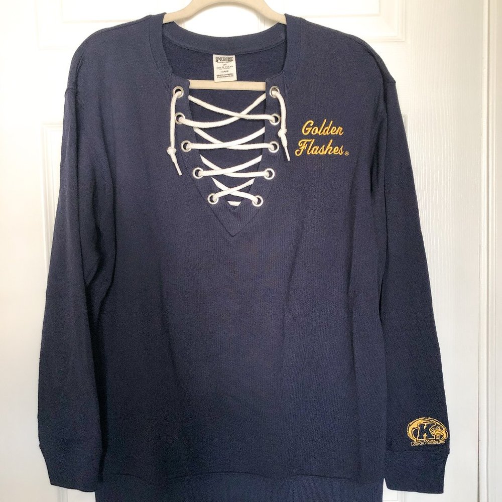 Kent State Golden Flashes Navy Blue Long Sleeve Top SMALL